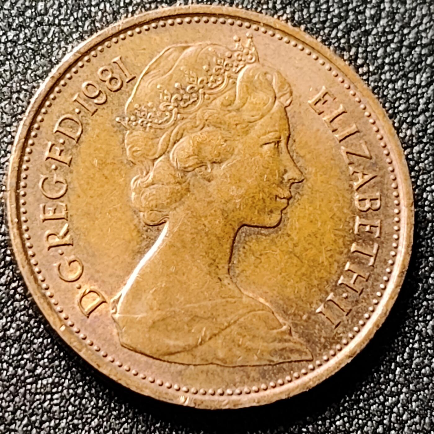 泉币菌-第118场-精品福利场 美品 1981年英国2便士 铜币 威尔士皇冠 狮子雄狮 