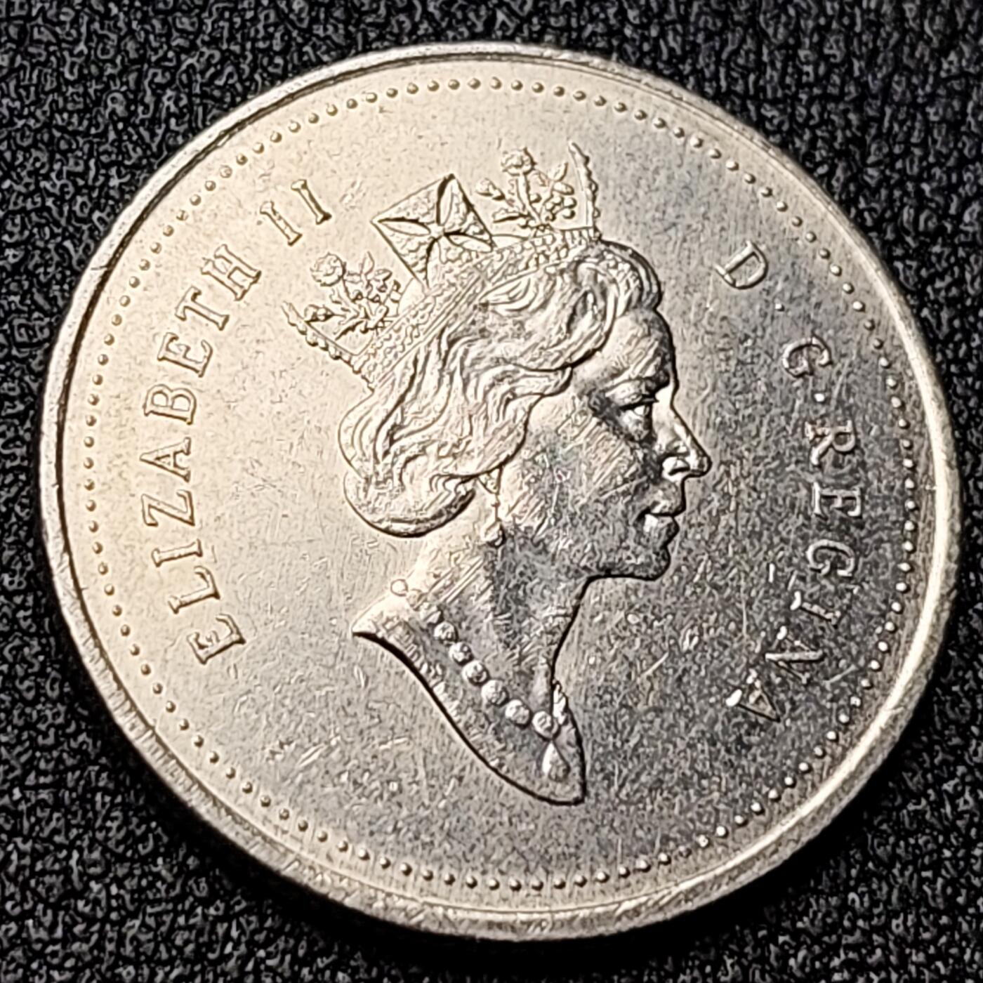 泉币菌-第118场-精品福利场 高币值 加拿大1990年1/4加拿大元 伊丽莎白二世 驯鹿 24mm 