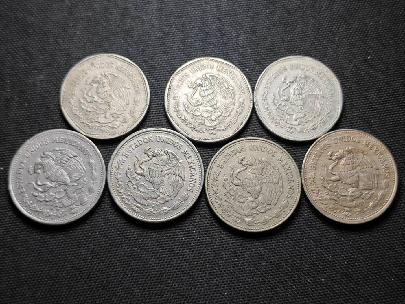 KK钱币收藏小铺  第359场  2月预留时间 周末发货  墨西哥一组7枚