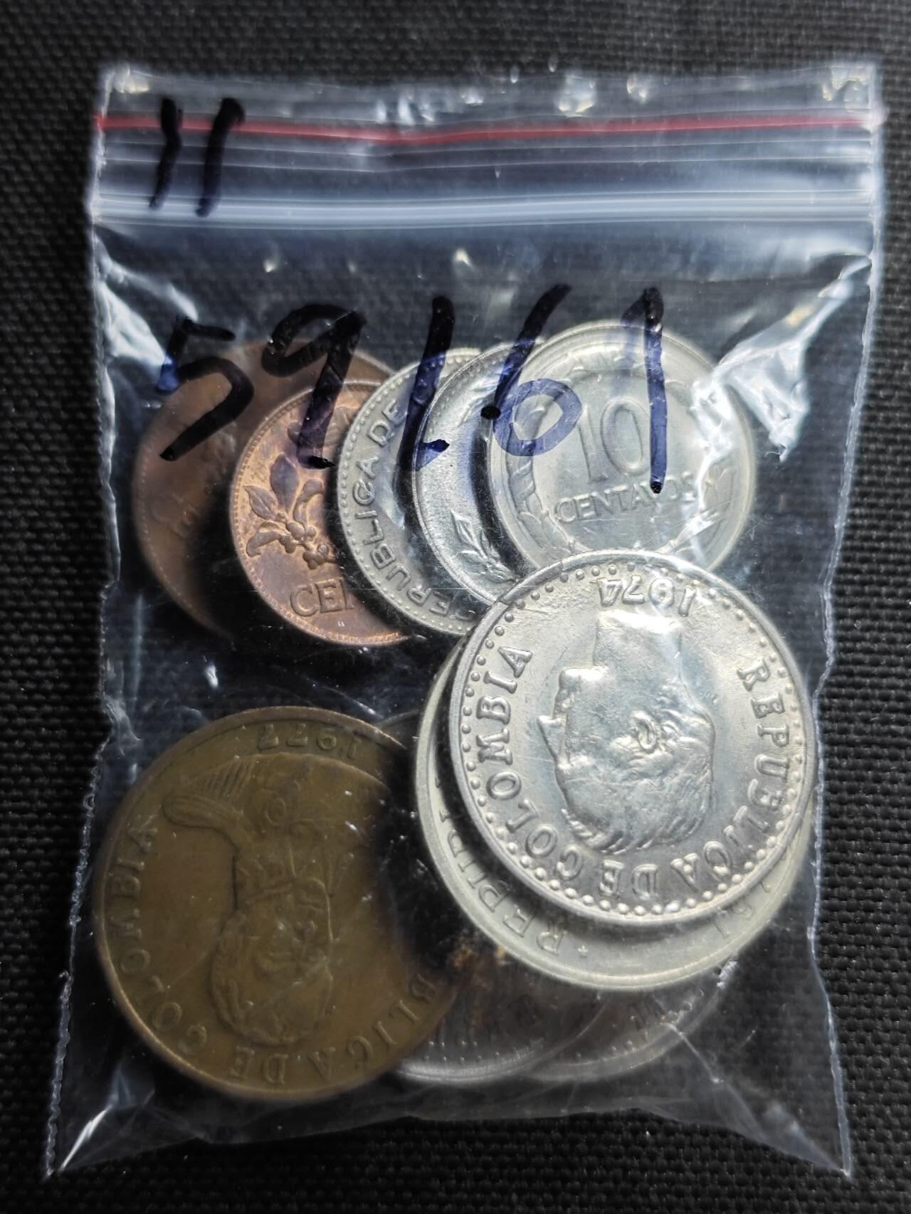 KK钱币收藏小铺  第359场  2月预留时间 周末发货  哥伦比亚一组11枚