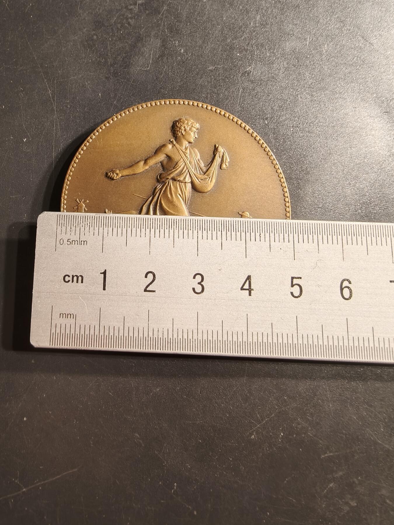 老王徽章第159期 法国农业协会大铜章    播种    直径50mm.   重量62g