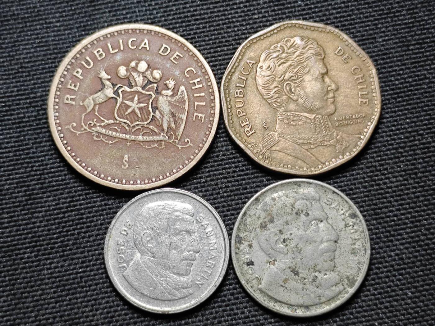 KK钱币收藏小铺  第359场  2月预留时间 周末发货  阿根廷智利一组4枚