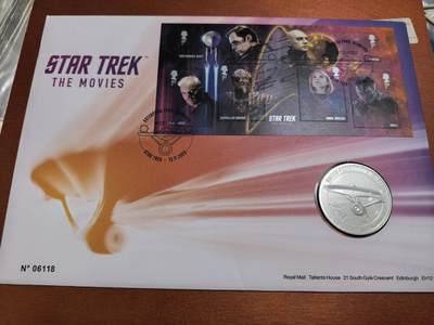 长老汇蛇年精选第六十八场拍卖 - 2020英国皇家邮政星际迷航千禧号飞船邮币封首日封，含1枚同主题铜镍章，限量发行