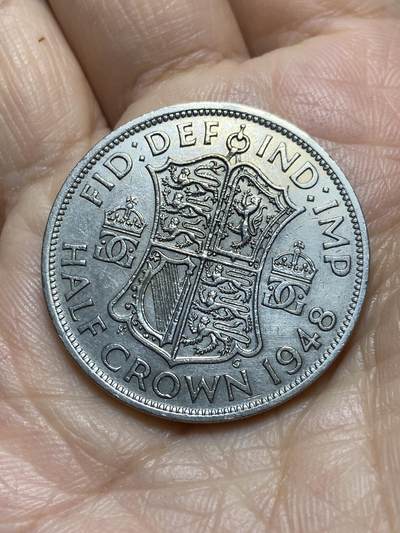 2025年第一百一十八场(总第一百四十四场）外国好品散币(免佣金) - 英国🇬🇧1948年半克朗(乔治六世第二版，关门年仅发行2年)