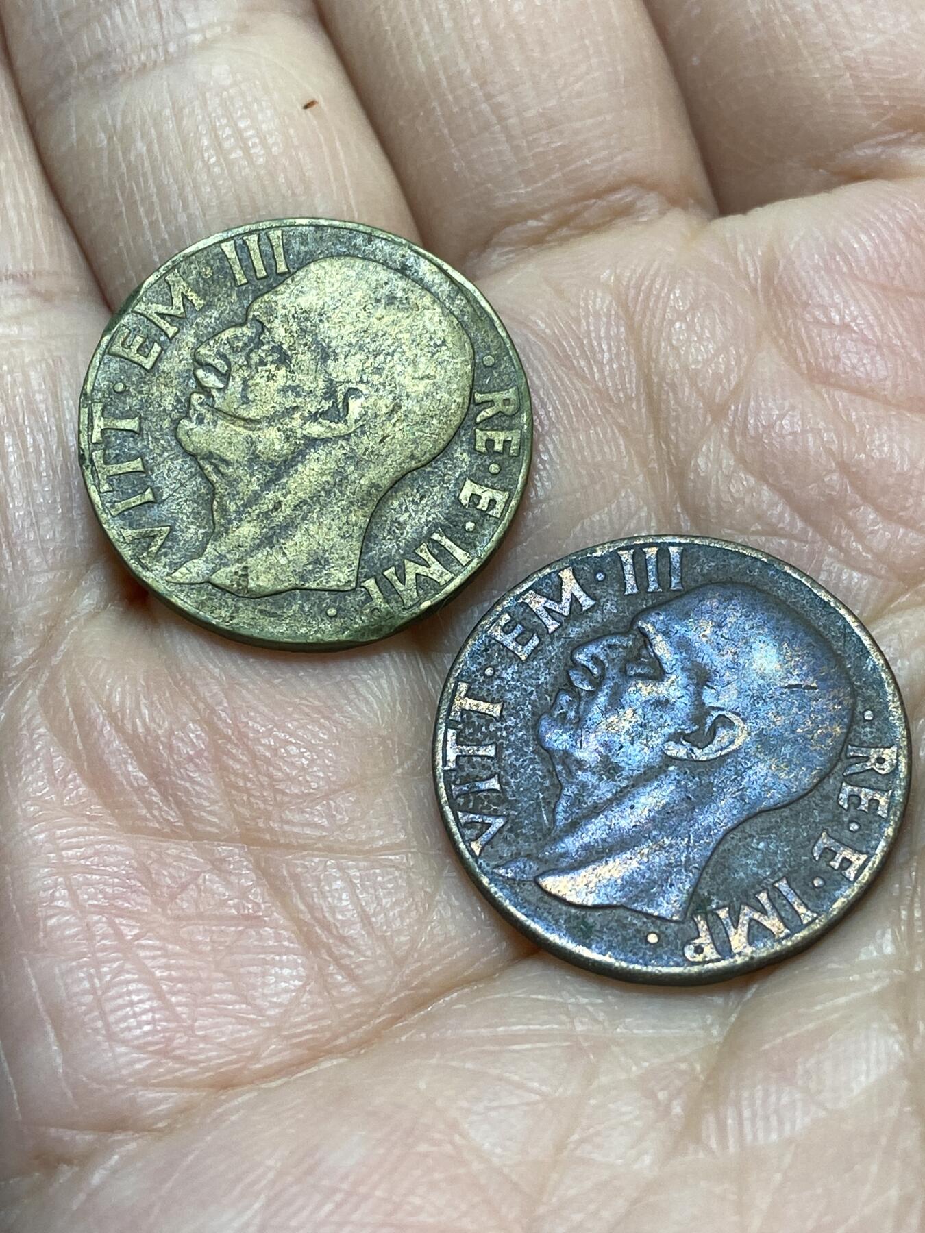 2025年第一百一十八场(总第一百四十四场）外国好品散币(免佣金) 意大利王国10分2枚：1938年1941年(两种不同材质)