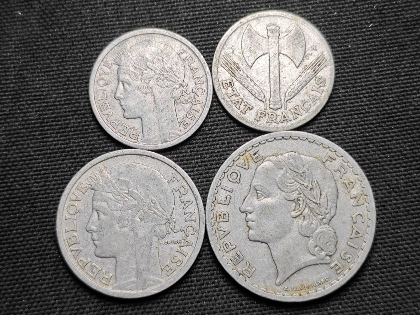 KK钱币收藏小铺  第359场  2月预留时间 周末发货  法国一组4枚