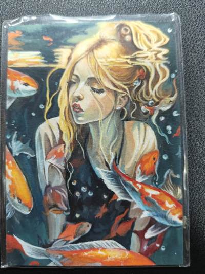 天玑星卡拍第133期《10.30周四截拍》持续收拍收评中 满赠卡需备注 - 【手绘卡】少女与鱼 休轶 1/1