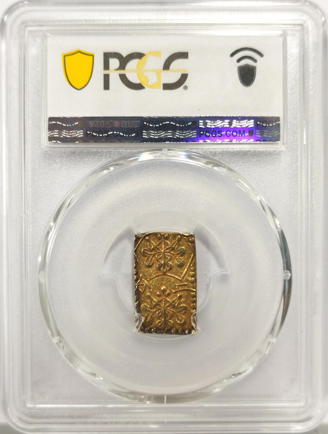 博洋堂世界钱币拍卖第144期（全场包邮） PCGS MS62 日本1860年万延二分金，材质为金银合金，重量3g，次高分，高于此分数仅3枚。