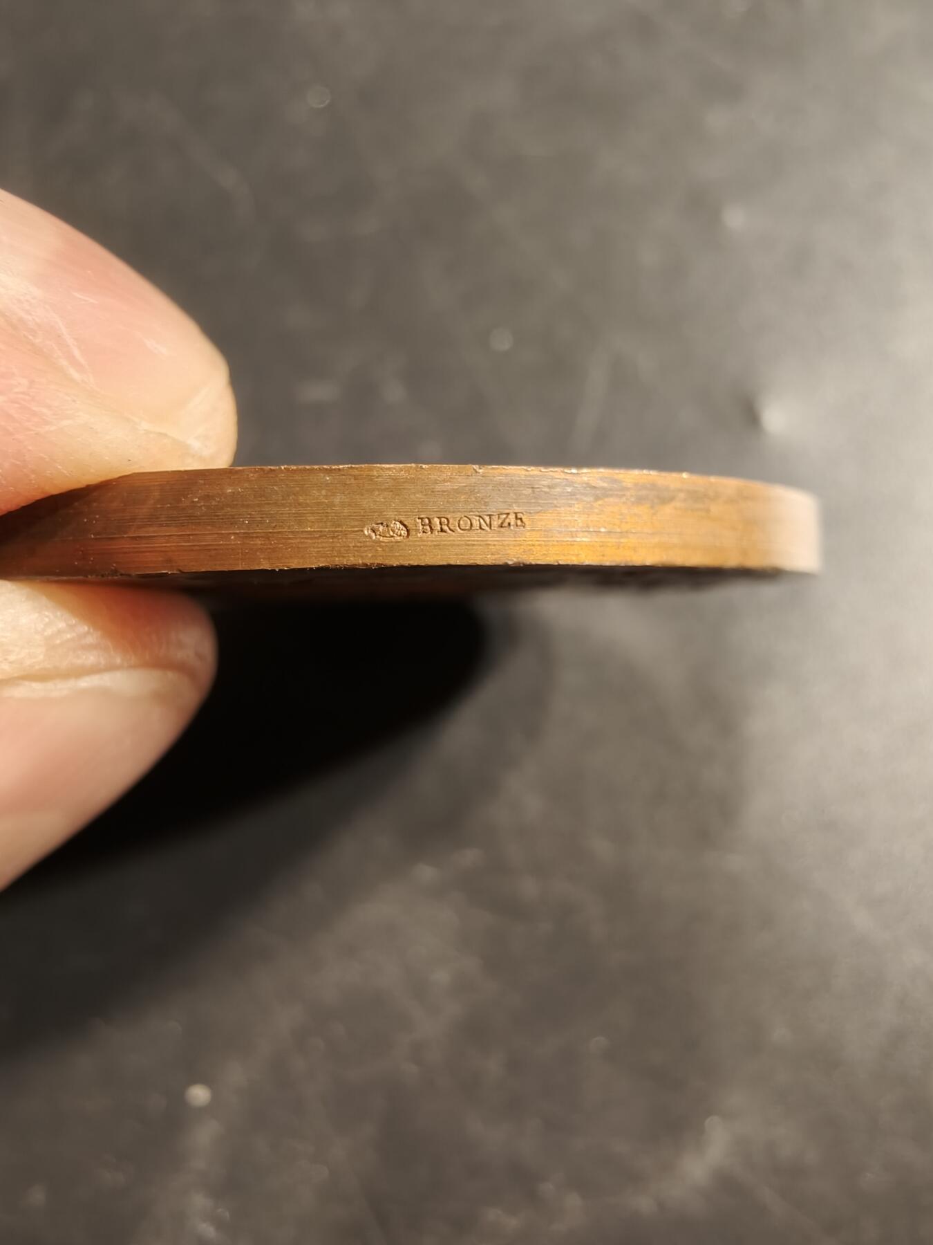 老王徽章第159期 法国北部地区参议院赠大铜章    Bovy作品    直径50mm.   重量65.4g