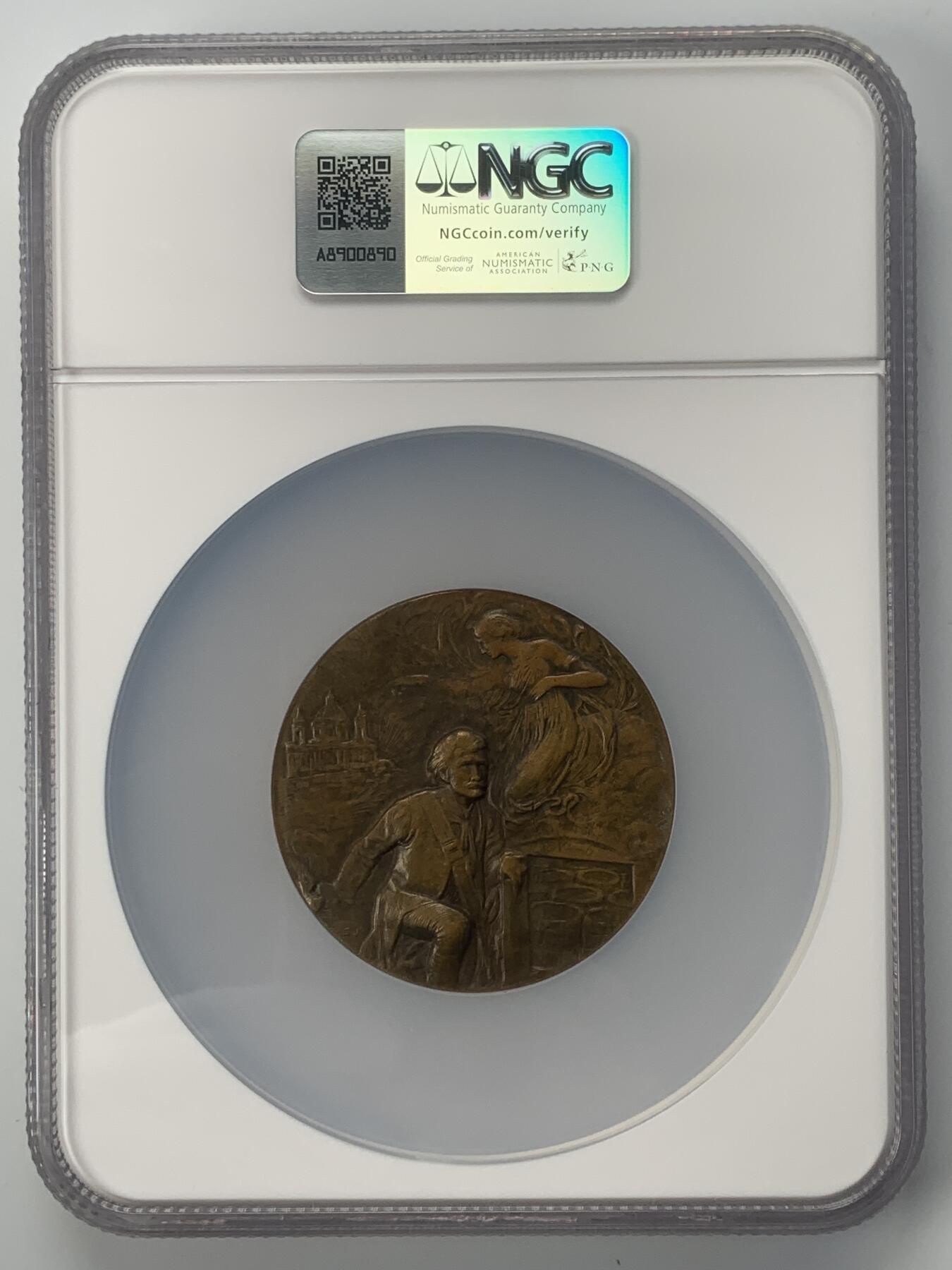 掌中浮雕-藏着的欧洲第039场 NGC MS62 : 1906年意大利都灵围攻战役纪念铜章，55mm