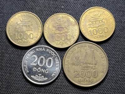 KK钱币收藏小铺  第359场  2月预留时间 周末发货 -  越南5枚