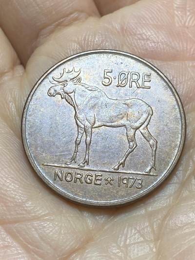 2025年第一百一十八场(总第一百四十四场）外国好品散币(免佣金) - 挪威🇳🇴1973年5欧尔(奥拉夫五世时期第一套)