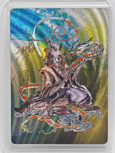 白泽拍卖卡牌手绘专场第27期 - 2025 启读文化 沈鑫封神第三弹 黄龙道人  沈鑫亲签 粗闪 卡夹封装