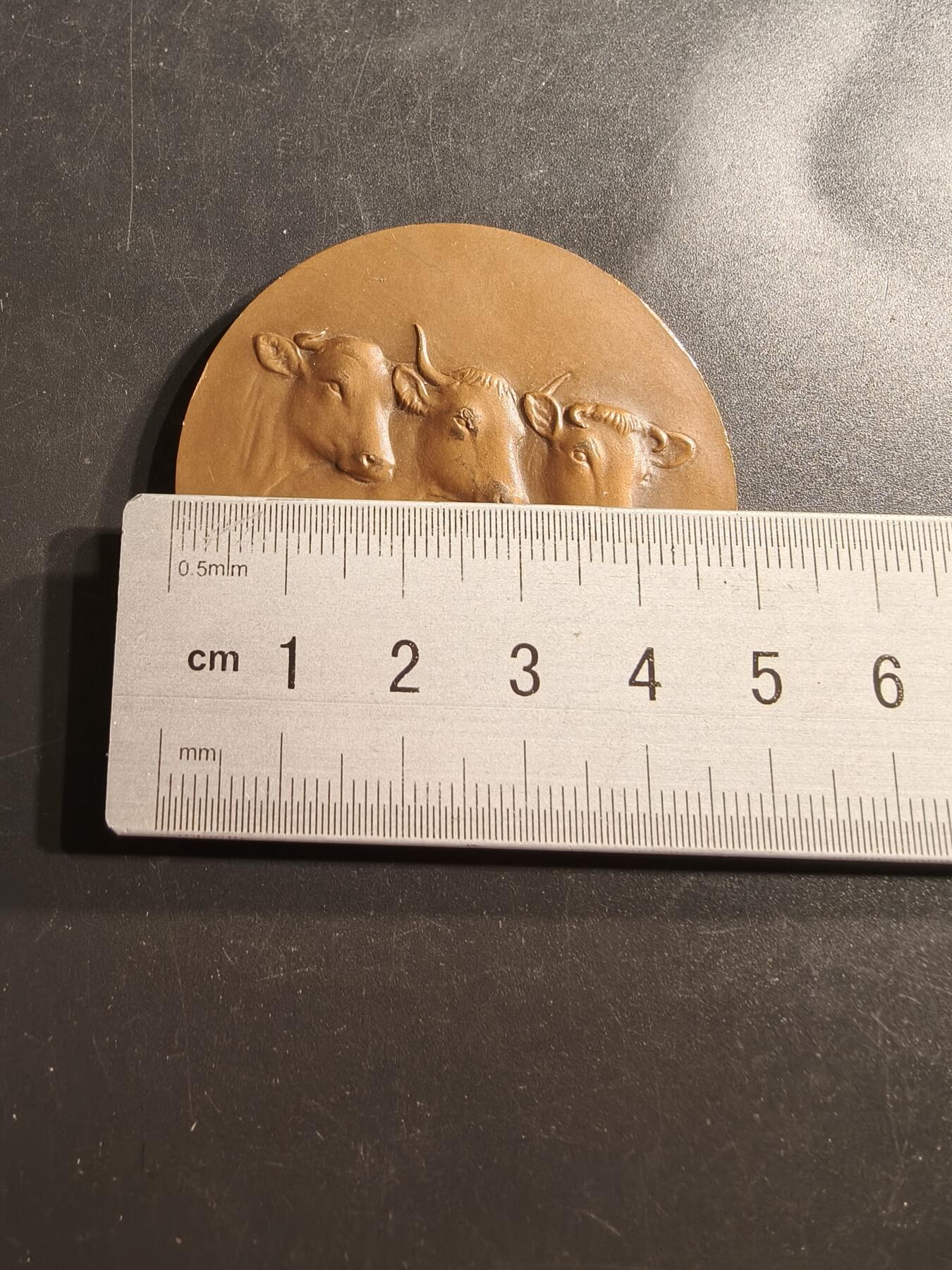 老王徽章第159期 法国畜牧业协会大铜章     直径50mm.   重量58.2g