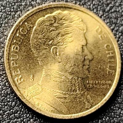 泉币菌-第118场-精品福利场 - 原光 智利2005年10比索青铜币 独立战争领袖奥希金斯 21MM