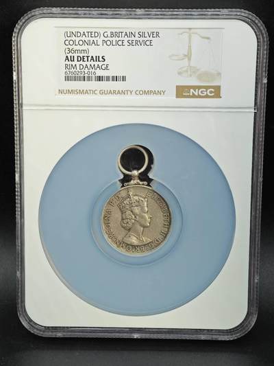 【淘币小摊】实时拍第八百四十七拍   银币套币场   满百包邮可预留二周 每周一统一发货   - 英国殖民地警察服务银质奖章伊丽莎白二世 NGC AUD