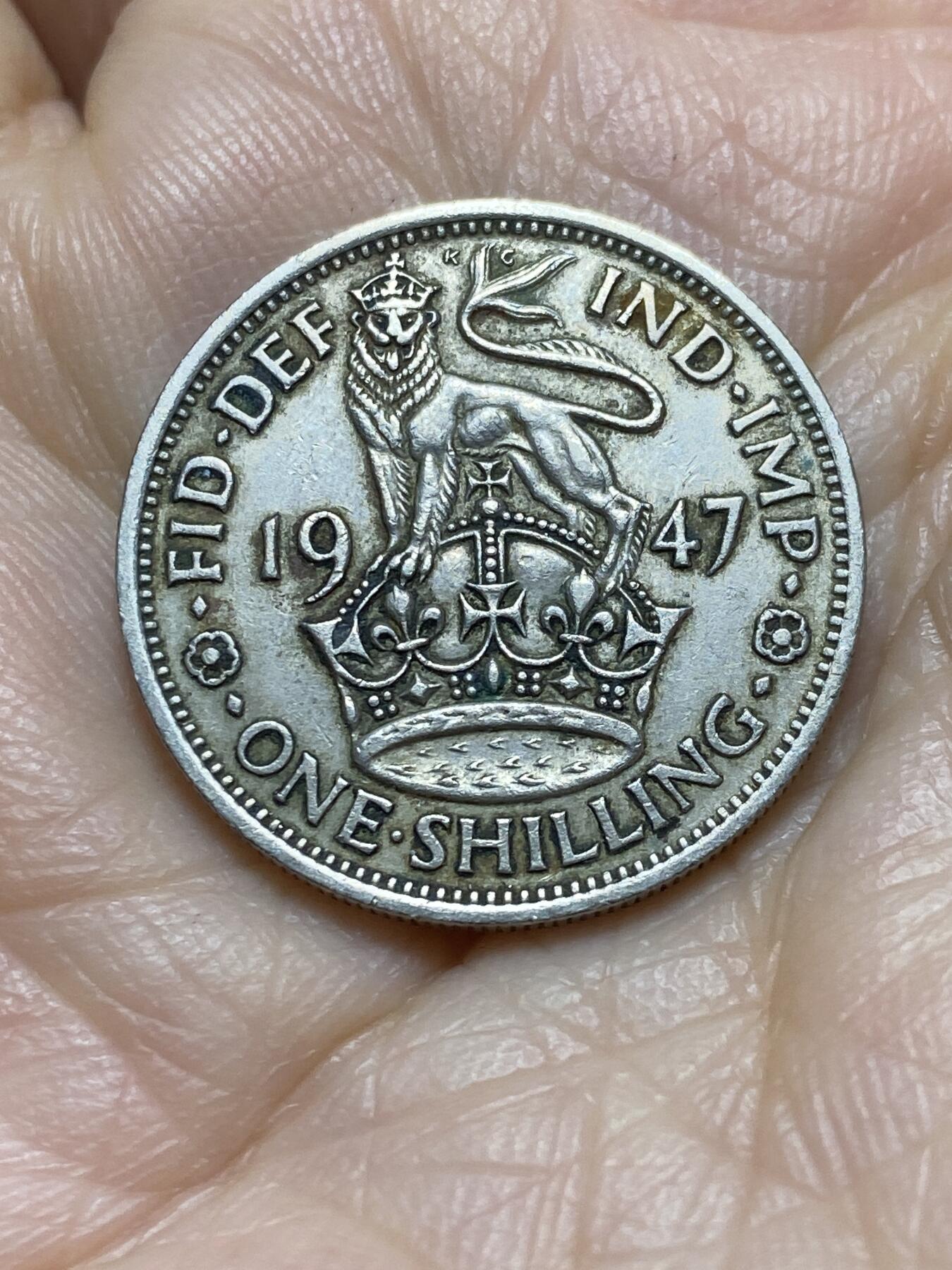 2025年第一百一十八场(总第一百四十四场）外国好品散币(免佣金) 英国🇬🇧1947年1先令(乔治六世第二版，英格兰站狮版，首发年仅发行2年)