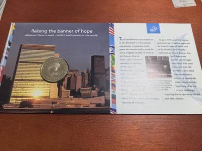 长老汇蛇年精选第六十八场拍卖 - 1995英国皇家邮政联合国成立50周年邮币封首日封，含1枚2英镑同主题铜镍币