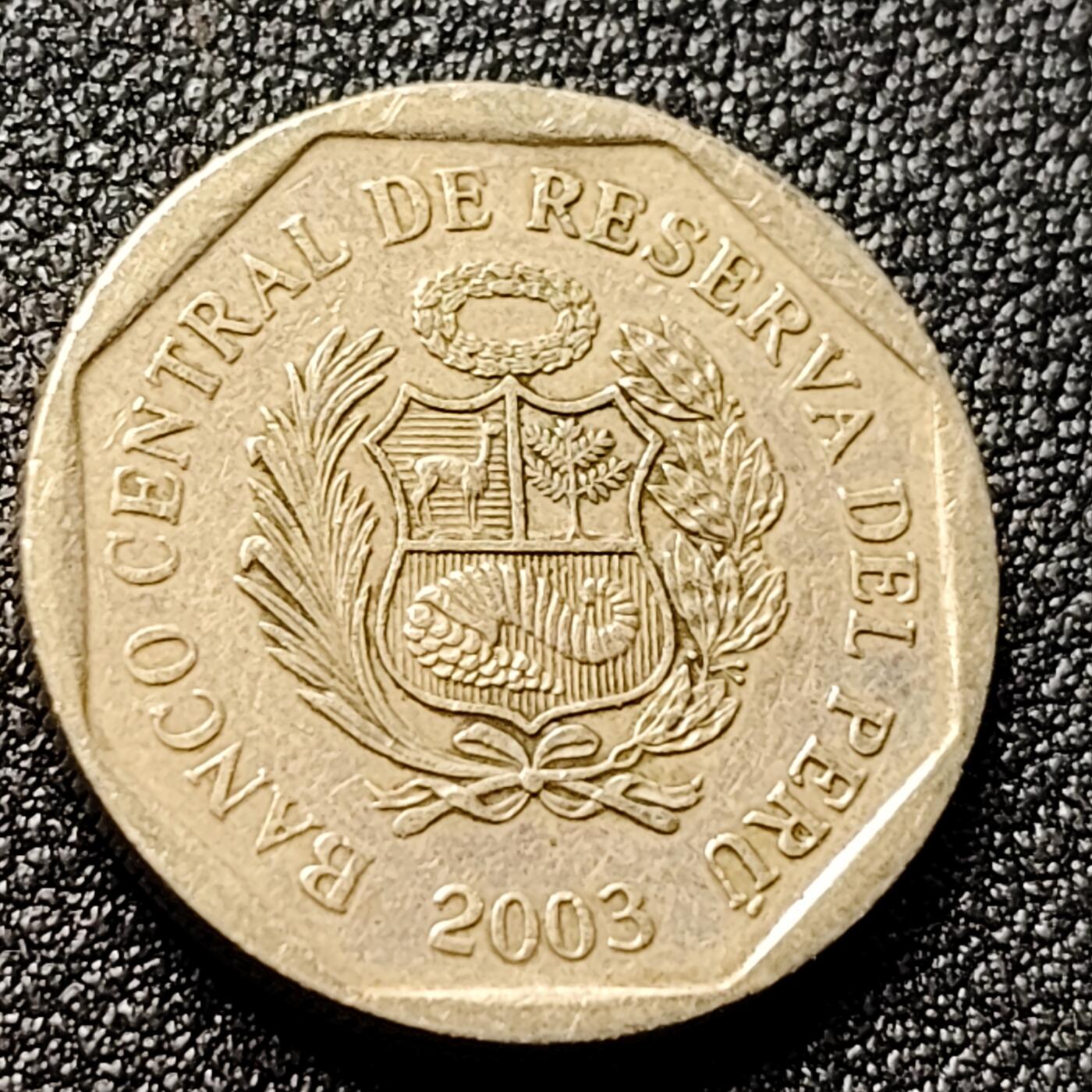 泉币菌-第118场-精品福利场 秘鲁2003年50分镍铜硬币 22毫米 铜钱纪念币