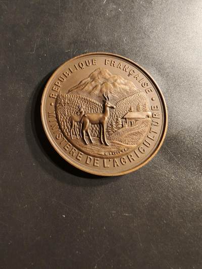 老王徽章第159期 - 法国农业部第一届高山乡村生活展览大铜章     直径50mm.    重量56.4g