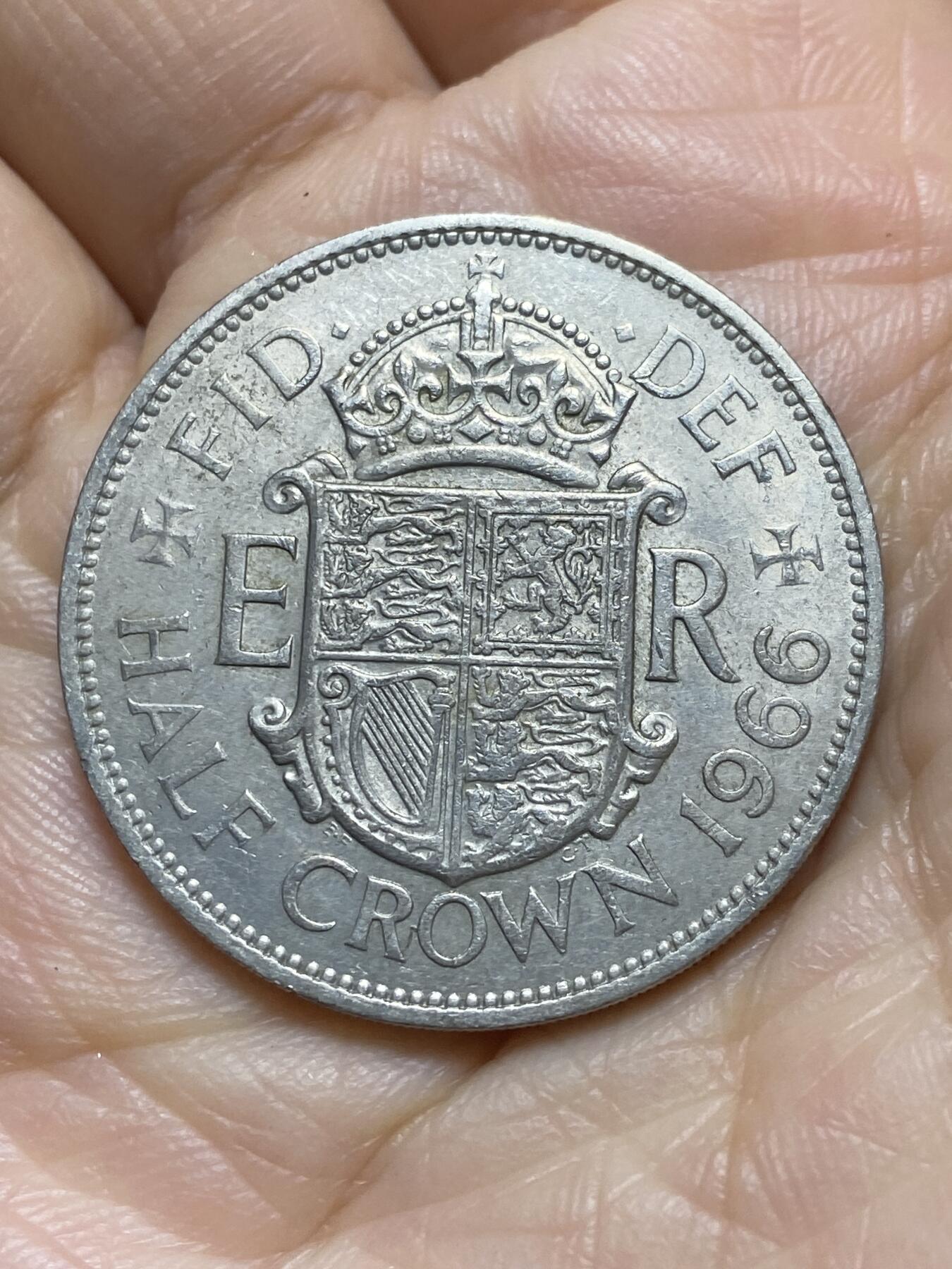 2025年第一百一十八场(总第一百四十四场）外国好品散币(免佣金) 英国🇬🇧1966年半克朗(伊丽莎白二世青年桂冠第二版)