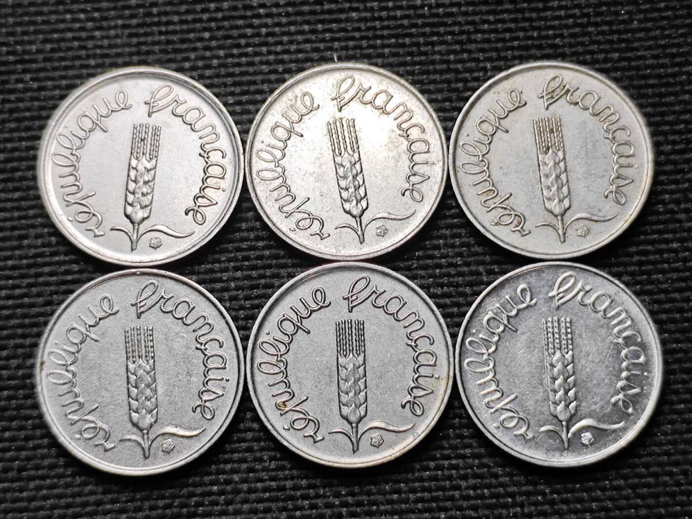 KK钱币收藏小铺  第359场  2月预留时间 周末发货  法国6枚1生丁