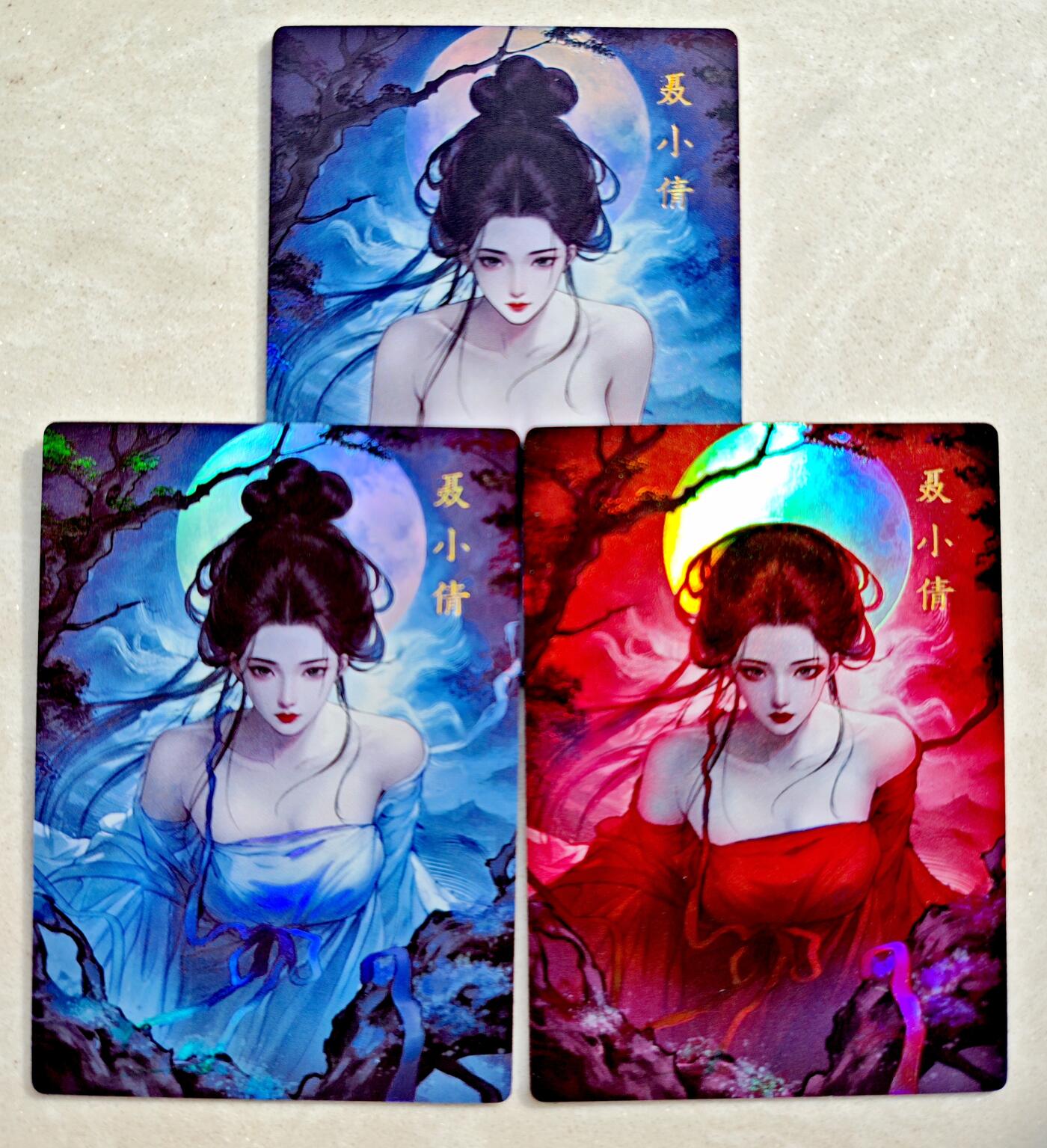 卡牌限时023期活动专场 【全新】银信潮玩-身渊临离-彩闪聂小倩3张（含异画2张）