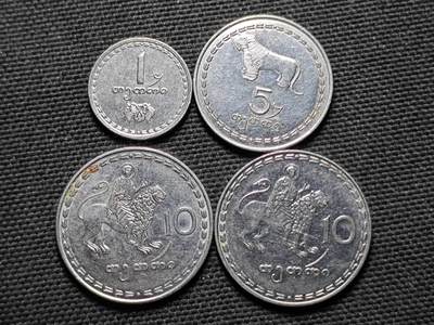 KK钱币收藏小铺  第359场  2月预留时间 周末发货 -  格鲁吉亚一组4枚