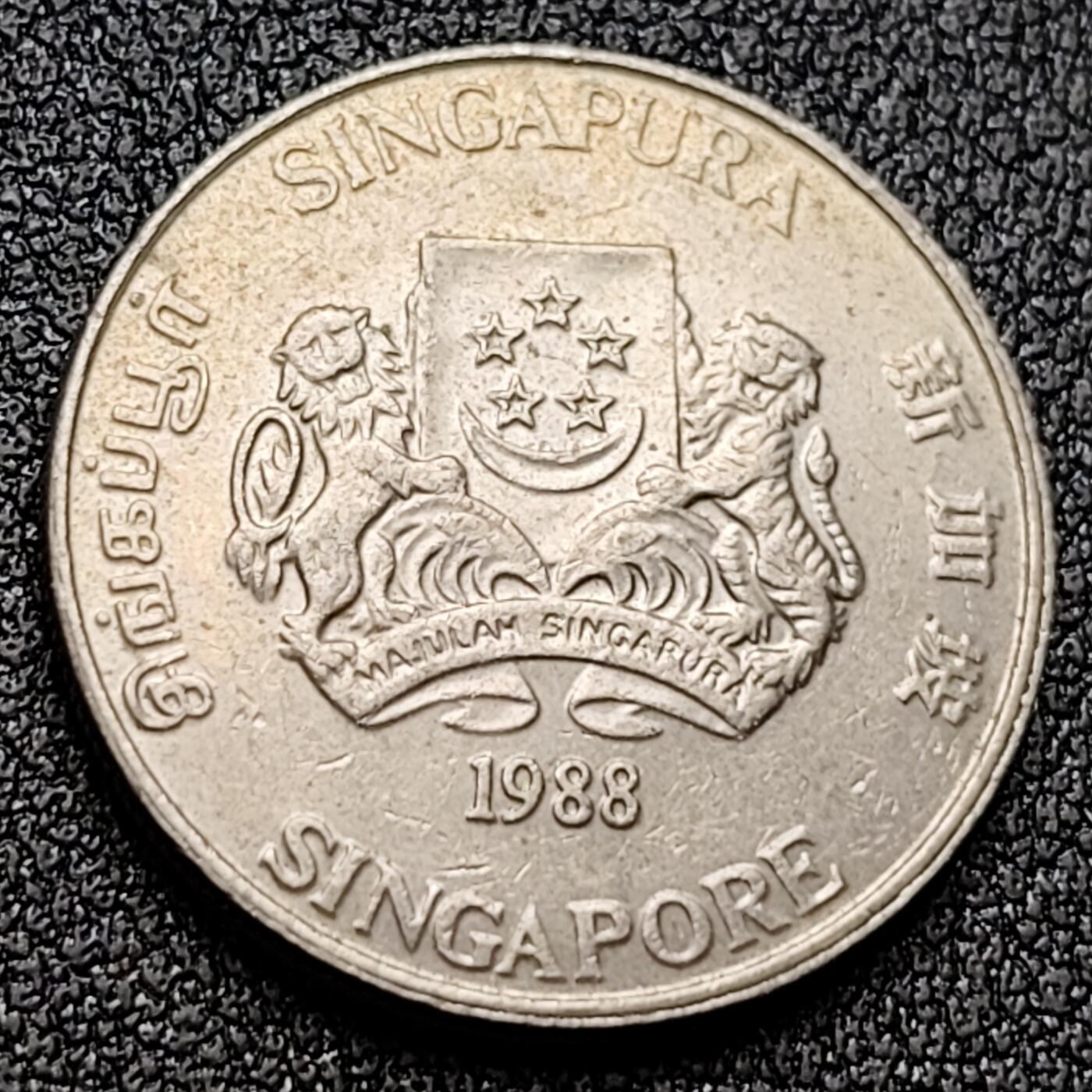 泉币菌-第118场-精品福利场 高币值 新加坡20分 绒球花 高盾徽版 直径21.36mm