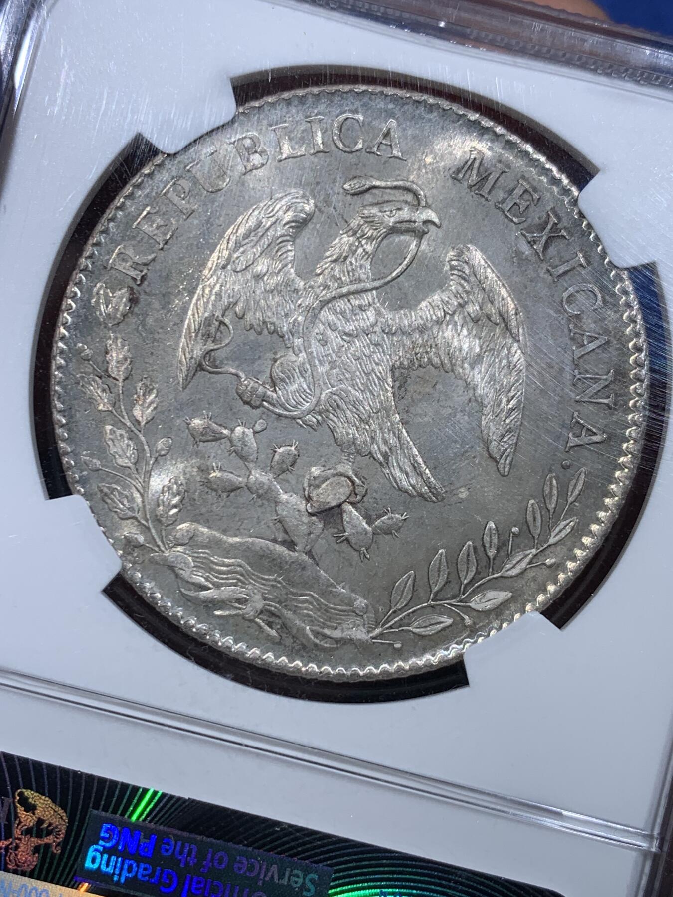 《竞宝斋》第433场 周日，周一 2场连拍 （全场包邮） NGC MS63 墨西哥 1895年ZS FZ版 花边鹰洋 凝霜感强烈