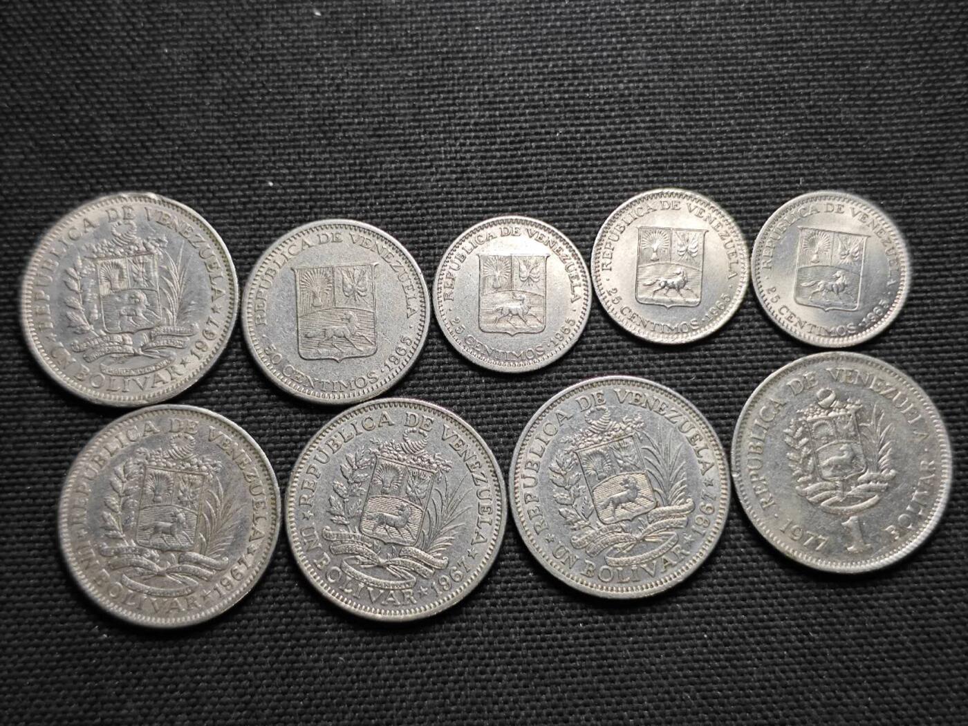 KK钱币收藏小铺  第359场  2月预留时间 周末发货  委内瑞拉一组9枚