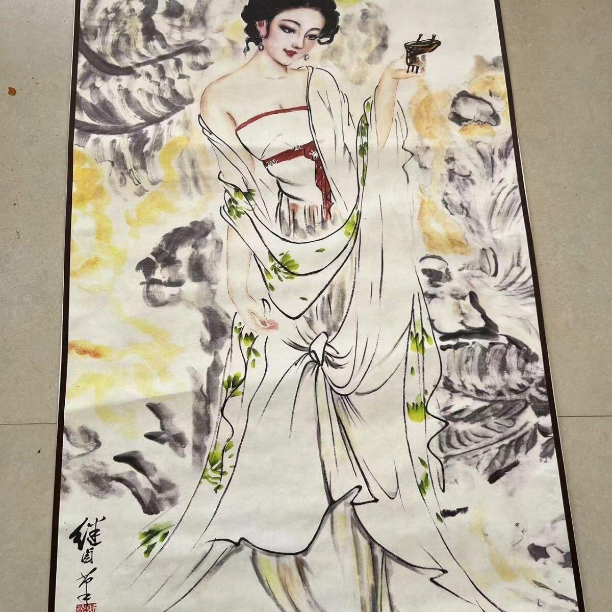 听雨轩（10） 名家名画中堂挂画（一） 刘继卣 贵妃醉酒图 （仿古装饰画）
