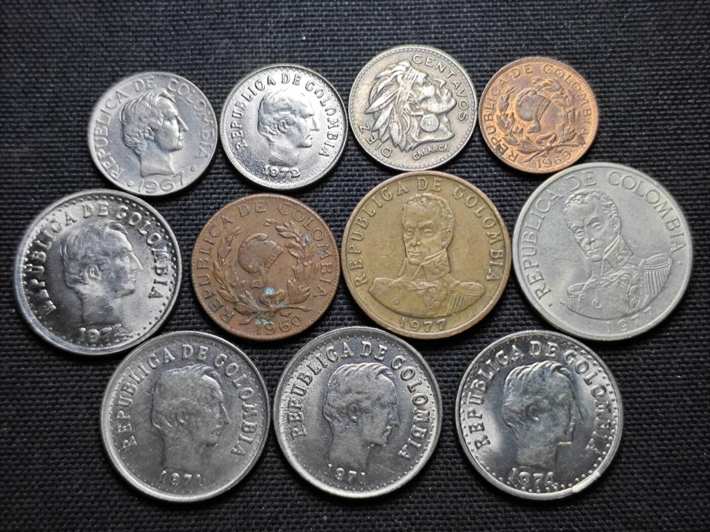 KK钱币收藏小铺  第359场  2月预留时间 周末发货  哥伦比亚一组11枚