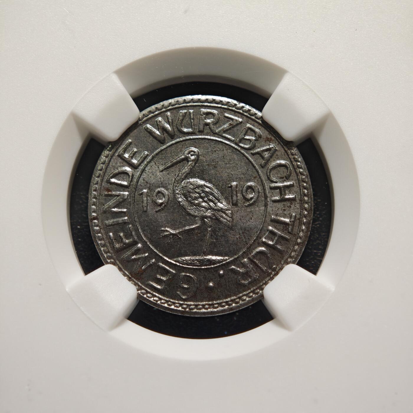 【德藏】世界币章拍卖第151期（拍品征集中~欢迎藏友联系） 1919年 德国紧急时期多茨巴赫50芬尼铁币 NGC MS63 保存不易 状态极佳