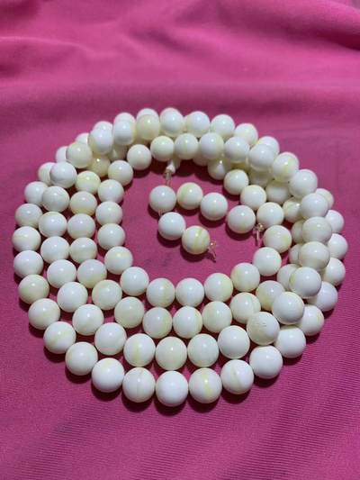 深海奶白飘黄贝金丝化玉108手串一条， - 深海奶白飘黄贝金丝化玉108手串一条，
