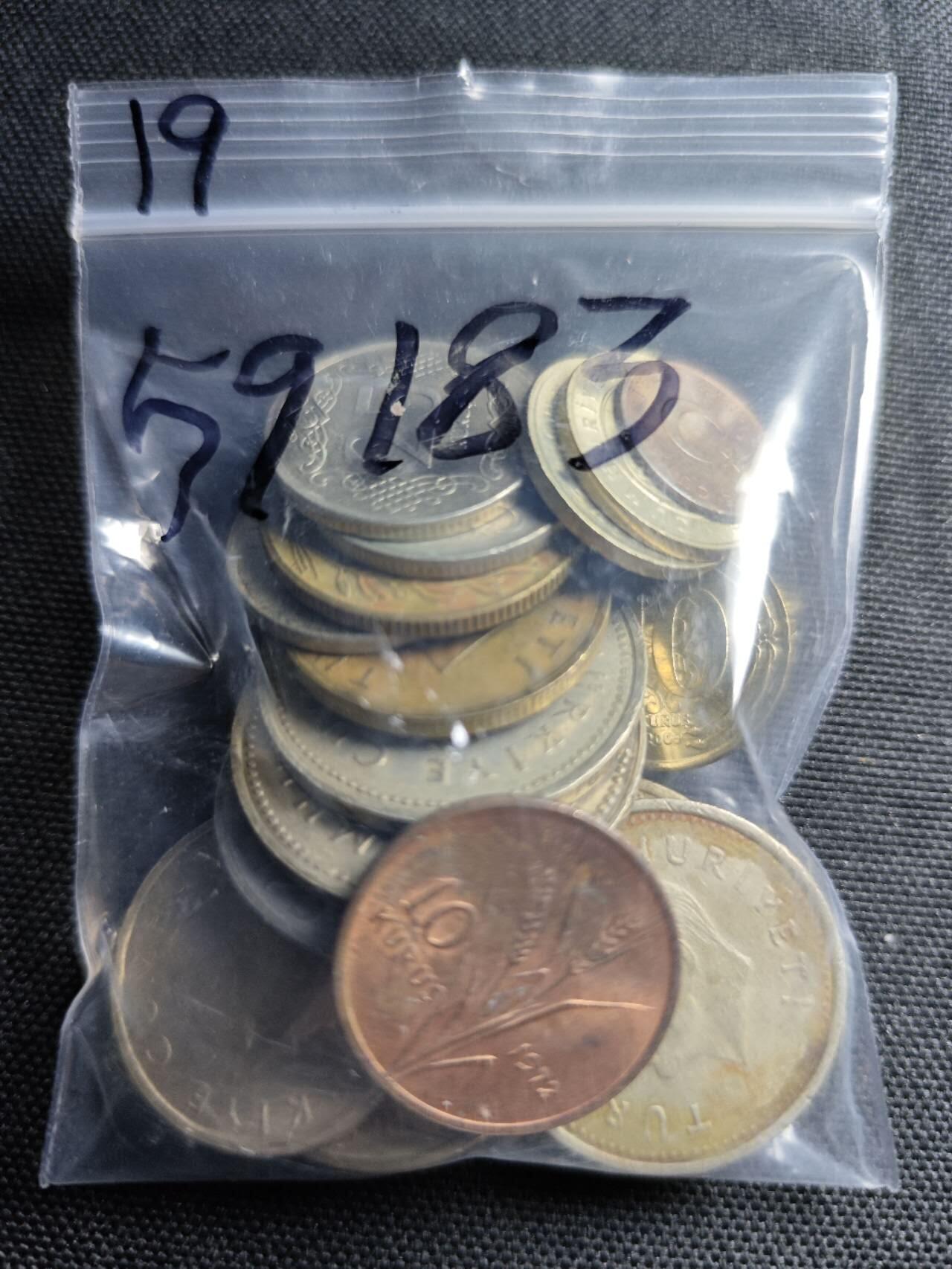 KK钱币收藏小铺  第359场  2月预留时间 周末发货  土耳其一组19枚