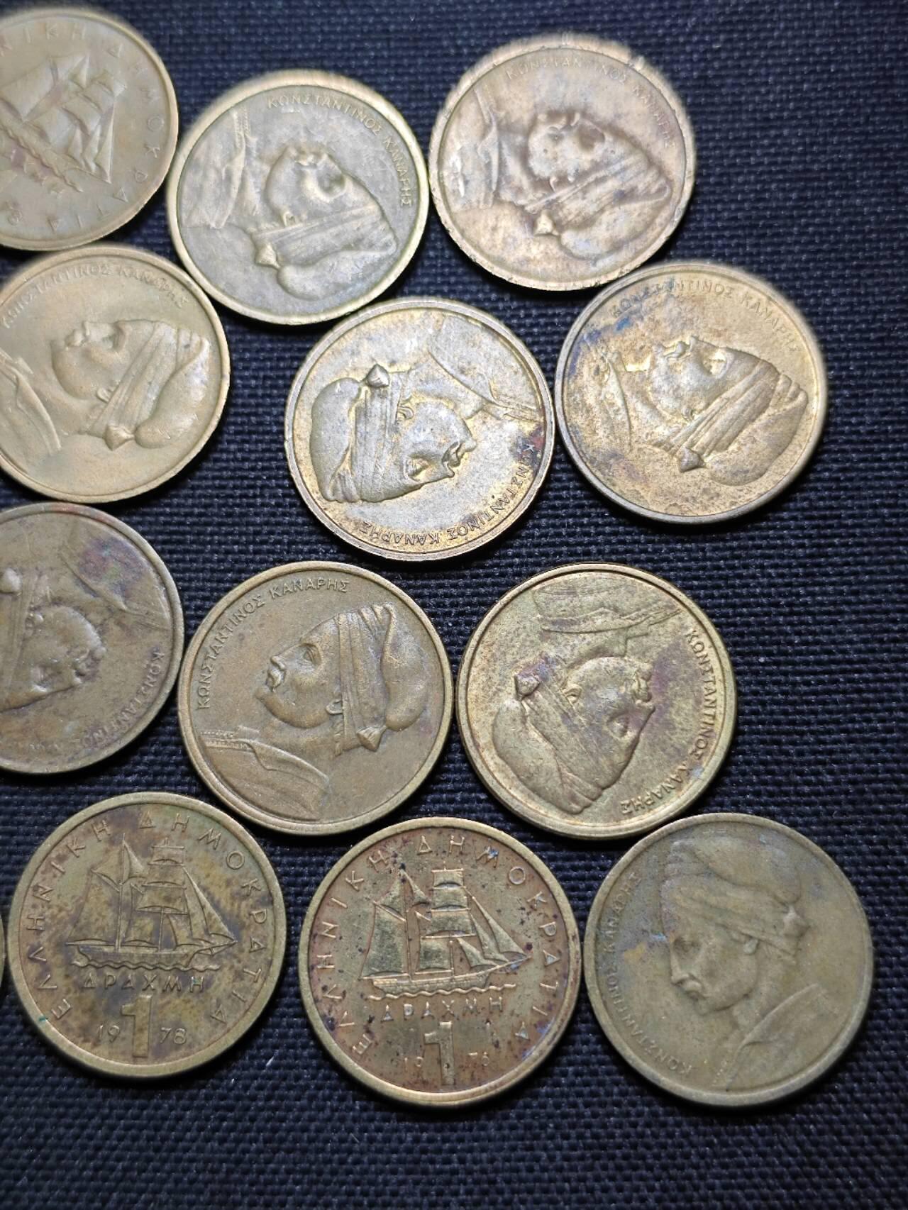 KK钱币收藏小铺  第359场  2月预留时间 周末发货  希腊1德拉克马铜币一组20枚