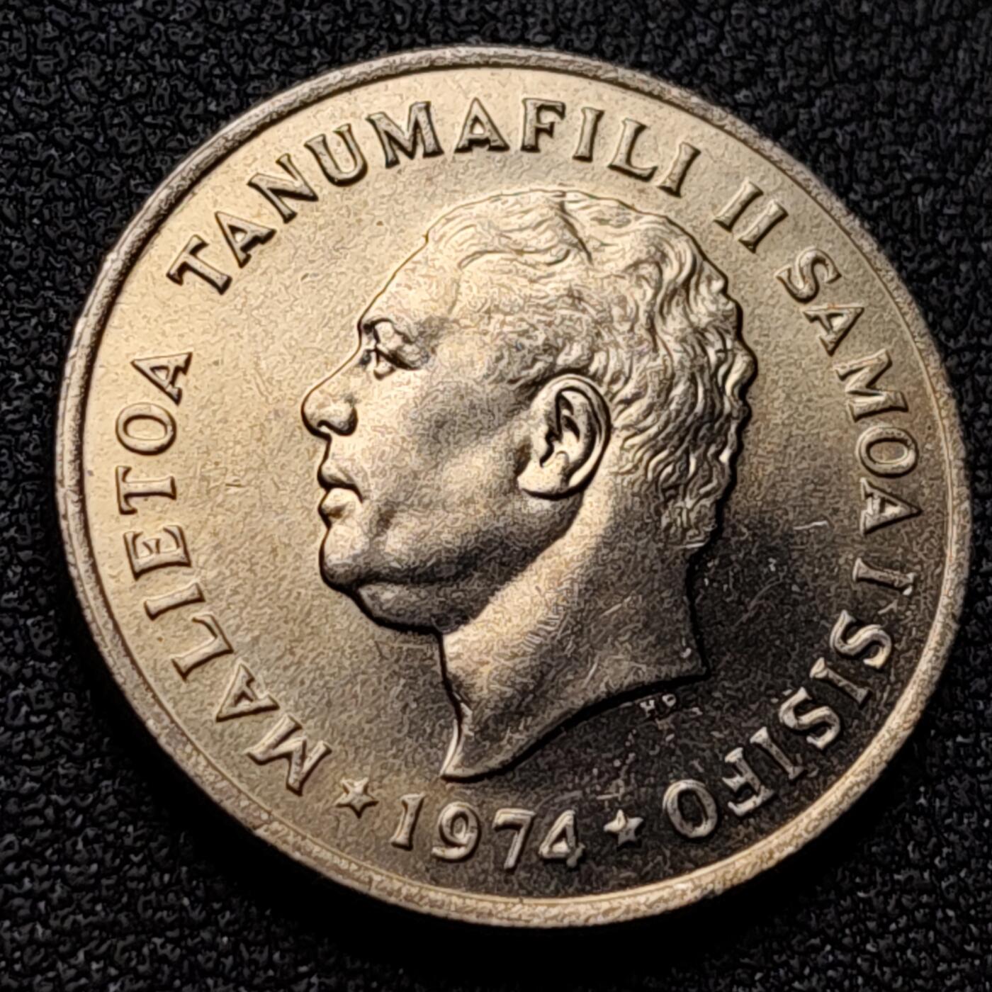 泉币菌-第119场-精品福利场 原光UNC 萨摩亚10分硬币 1974年版 23.6mm 铜镍