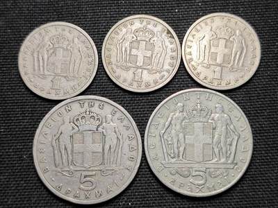 KK钱币收藏小铺  第359场  2月预留时间 周末发货 -  希腊一组5枚