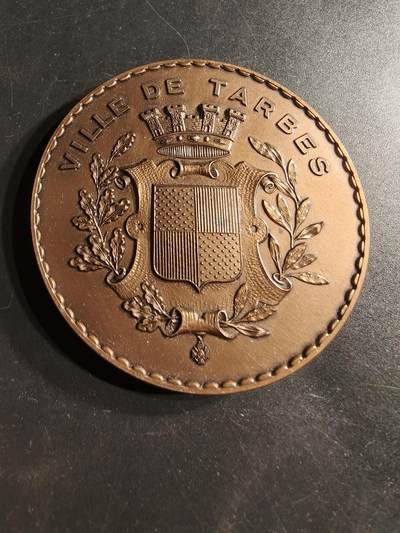 老王徽章第159期 - 法国塔布市大铜章    直径58mm.   重量108g