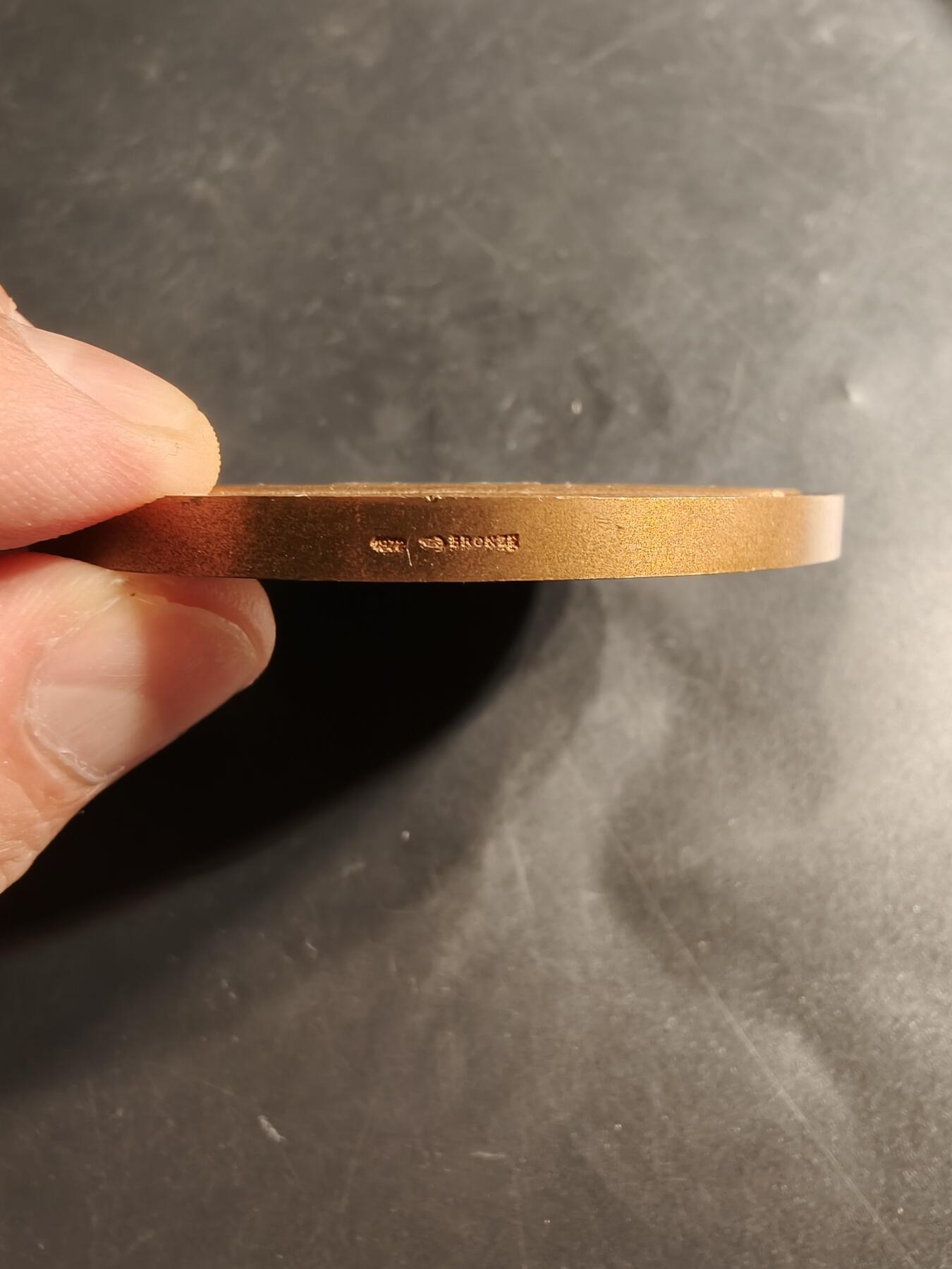 老王徽章第159期 法国财政部大铜章     正面为卢浮宫     直径68mm.    重量161.1g