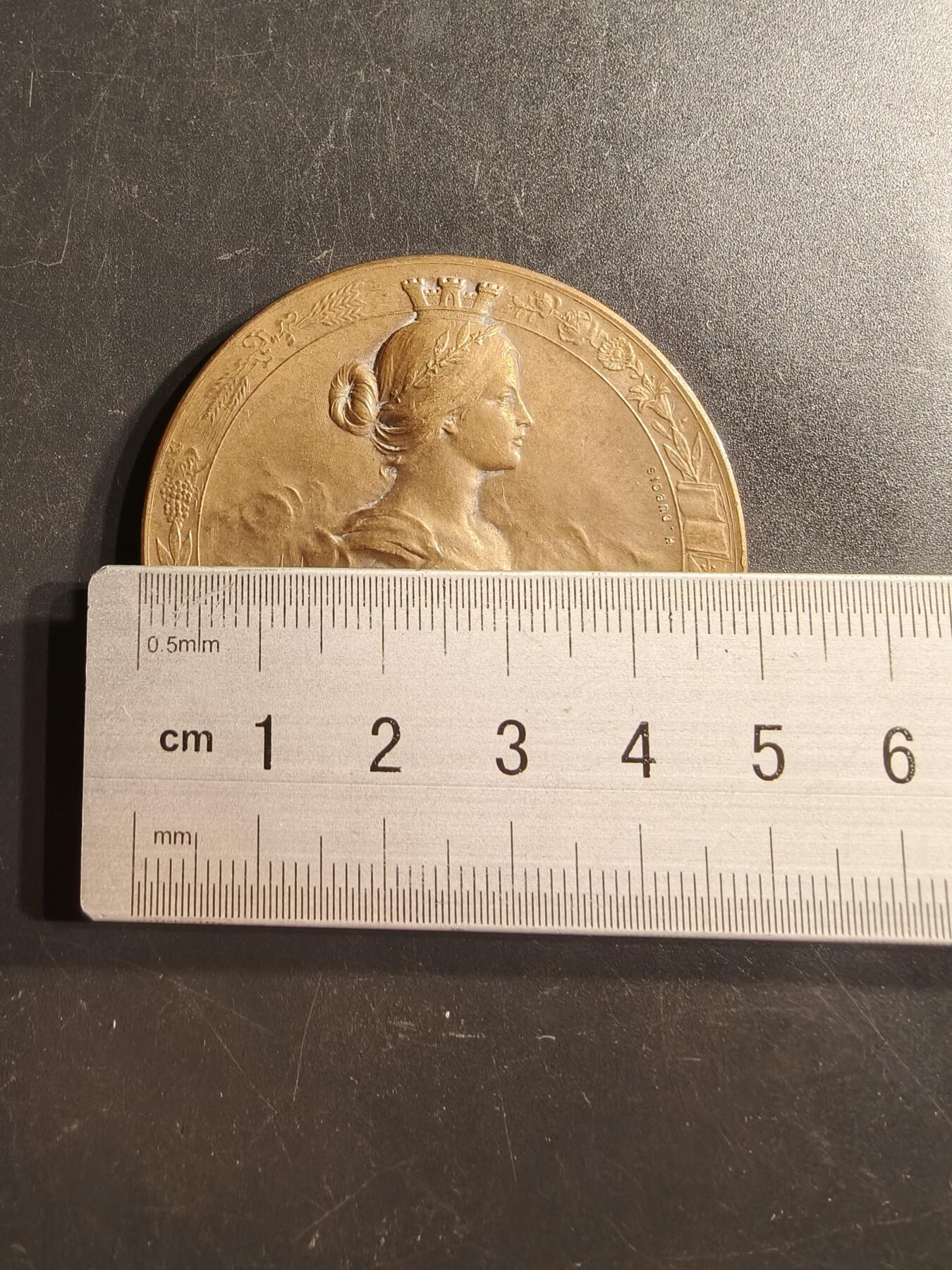 老王徽章第159期 法国玛丽安娜大铜章    直径50mm.   重量57.8g