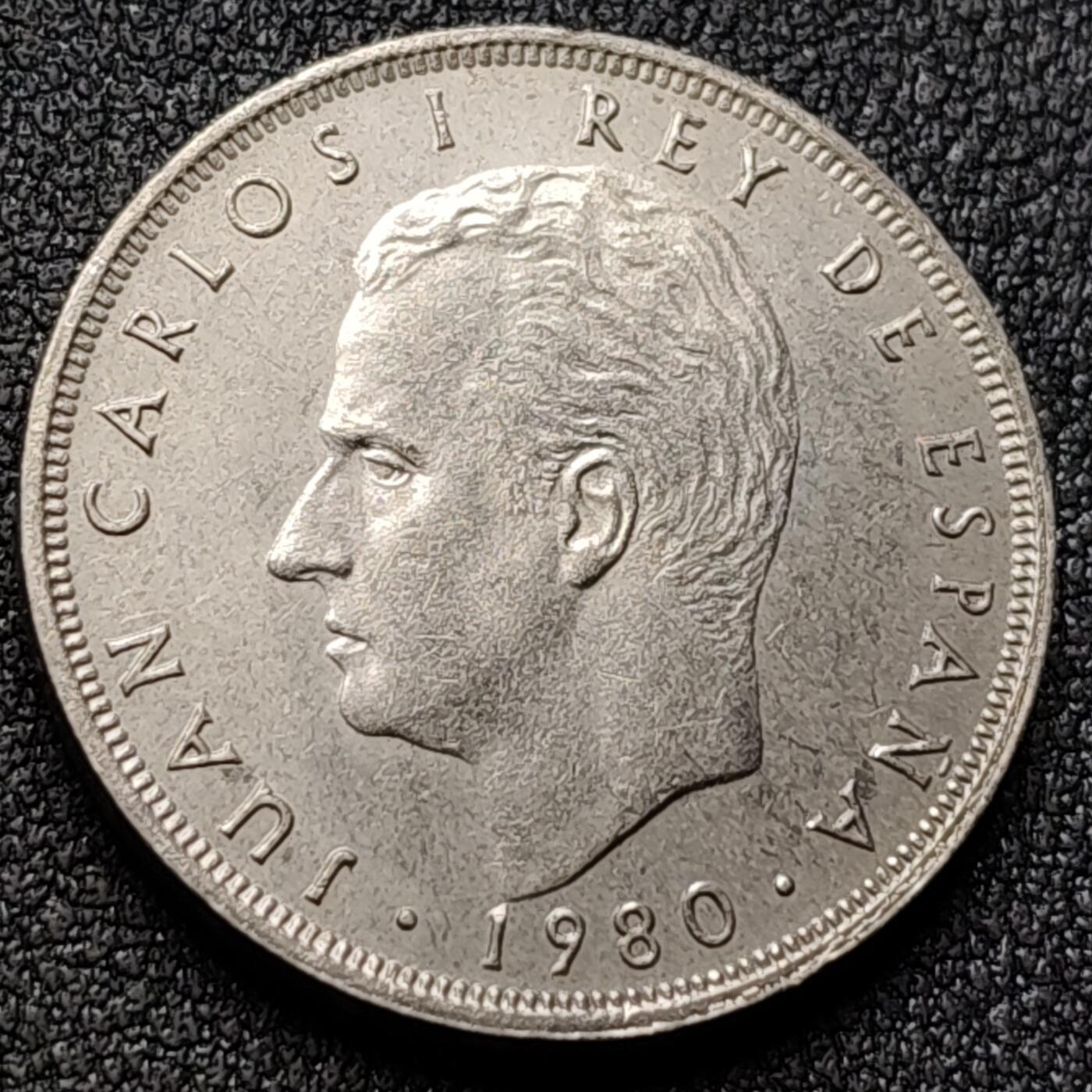 泉币菌-第118场-精品福利场 西班牙25比塞塔硬币 1982年世界杯纪念币 26.5mm