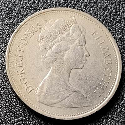 泉币菌-第118场-精品福利场 - 英国大镍币 英国1968年 10便士铜镍币 28.5mm 伊丽莎白二世女王 皇冠狮子