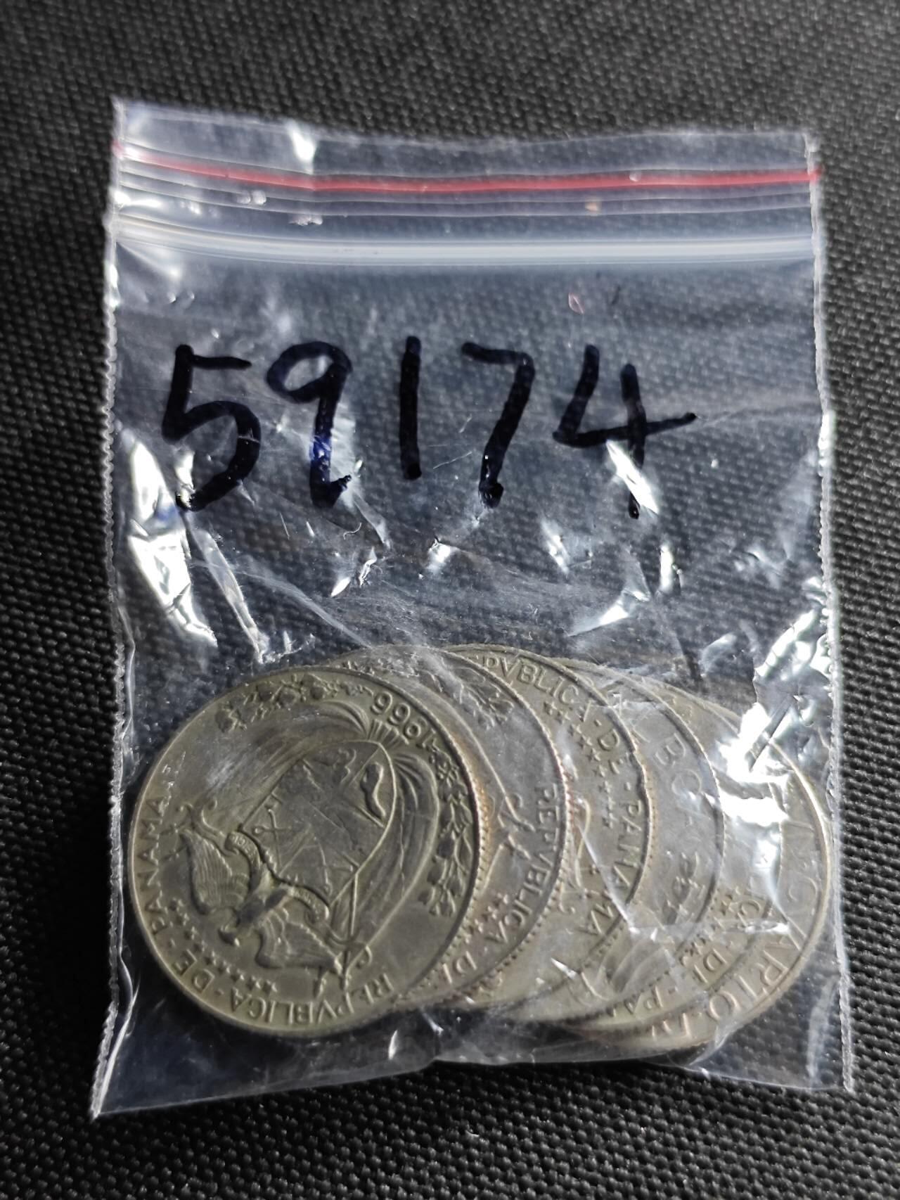 KK钱币收藏小铺  第359场  2月预留时间 周末发货  巴拿马1/4巴波亚一组6枚