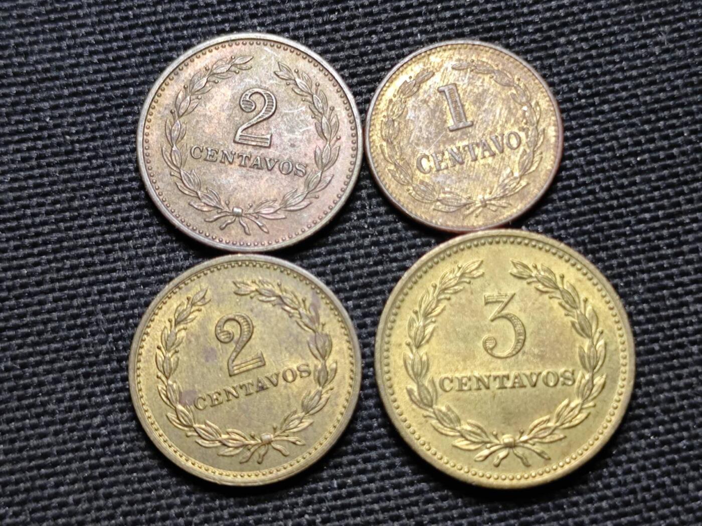 KK钱币收藏小铺  第359场  2月预留时间 周末发货  萨尔瓦多一组4枚