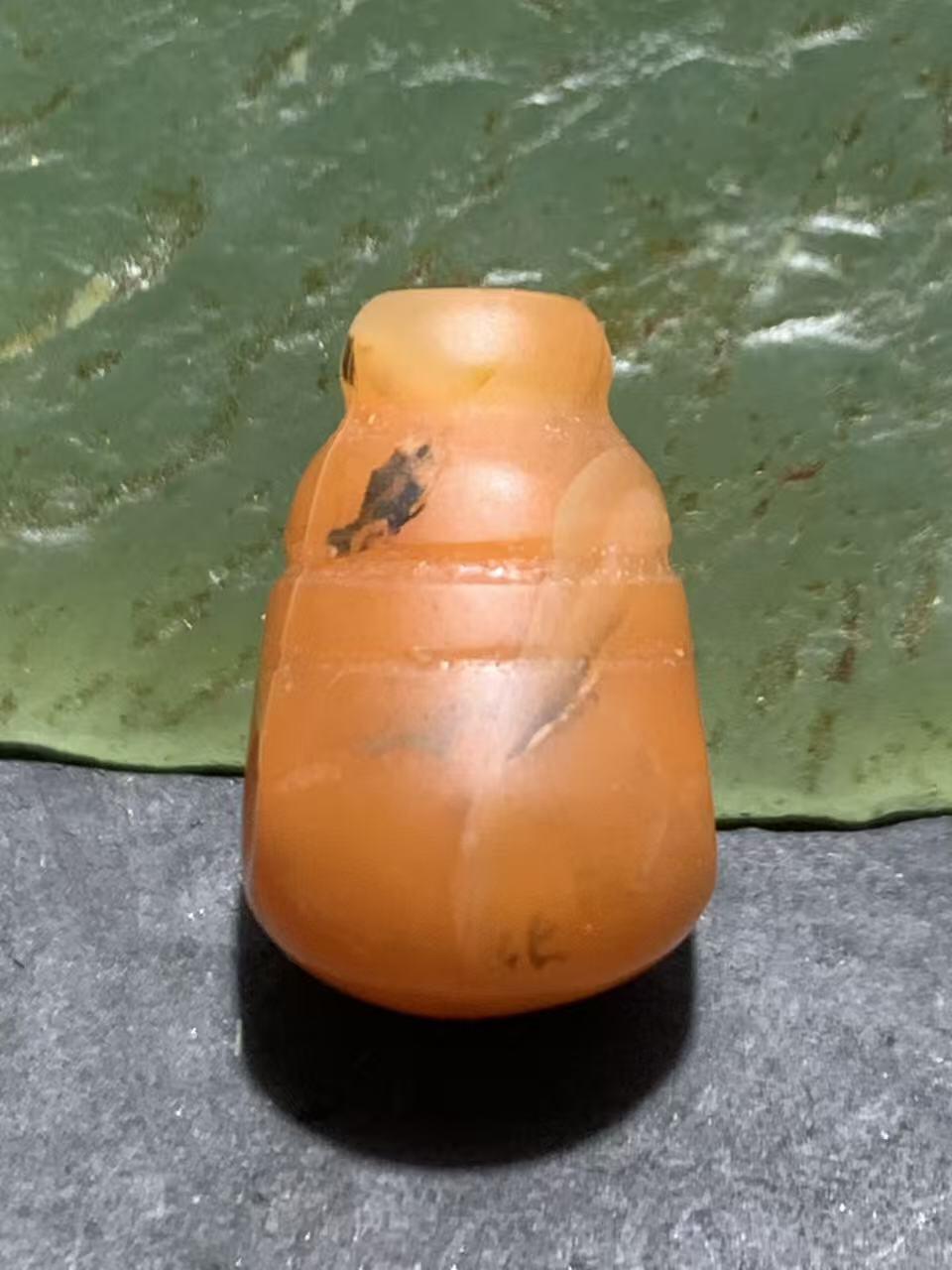 保山南红亚光通货三通佛头一个