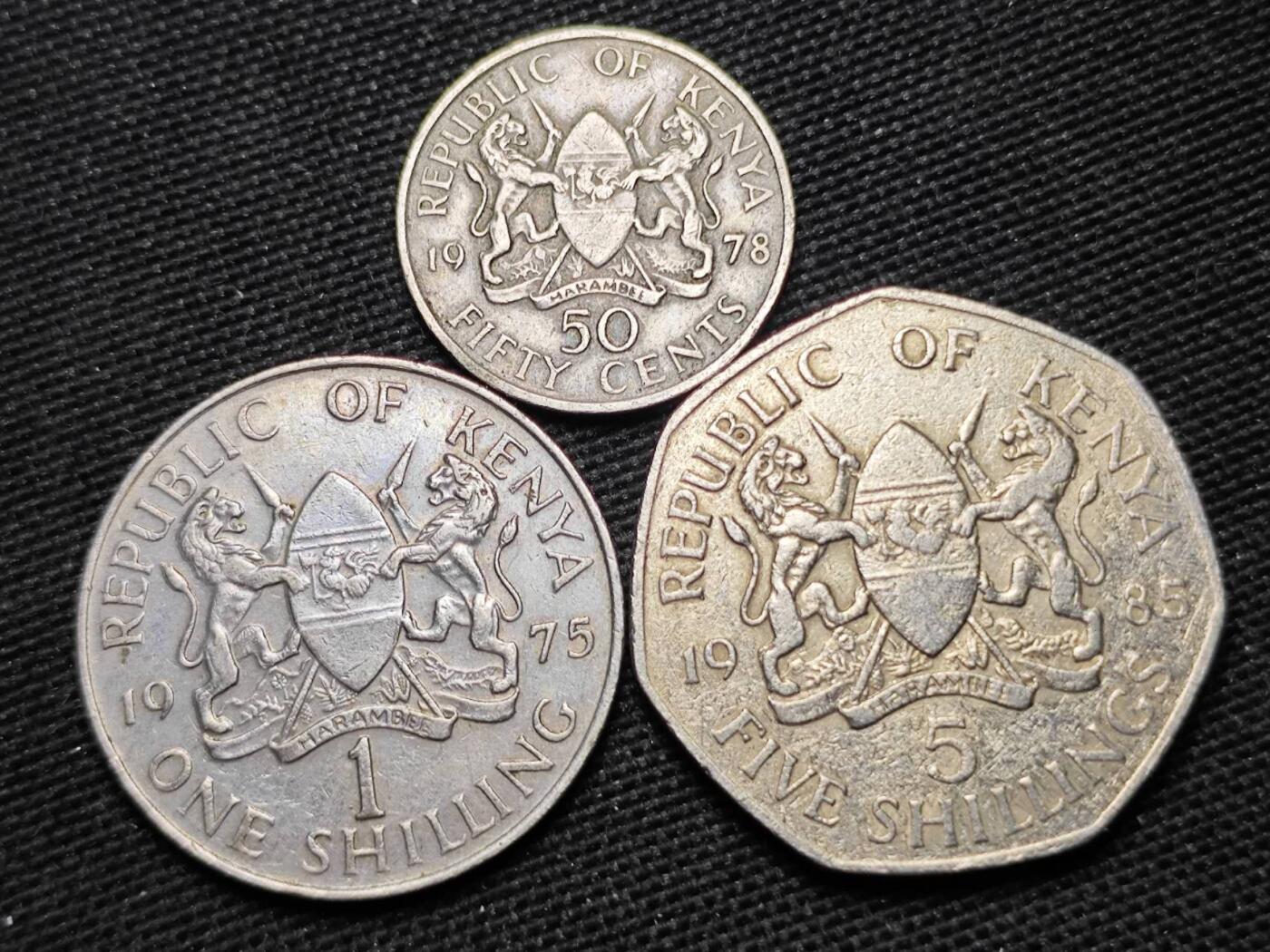 KK钱币收藏小铺  第359场  2月预留时间 周末发货  肯尼亚3枚