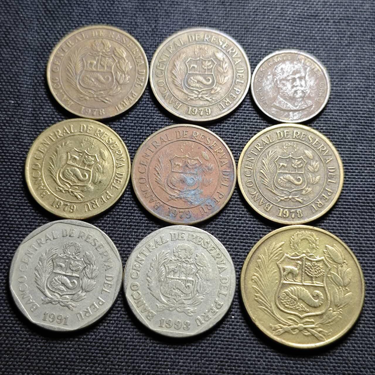 KK钱币收藏小铺  第359场  2月预留时间 周末发货  秘鲁一组9枚