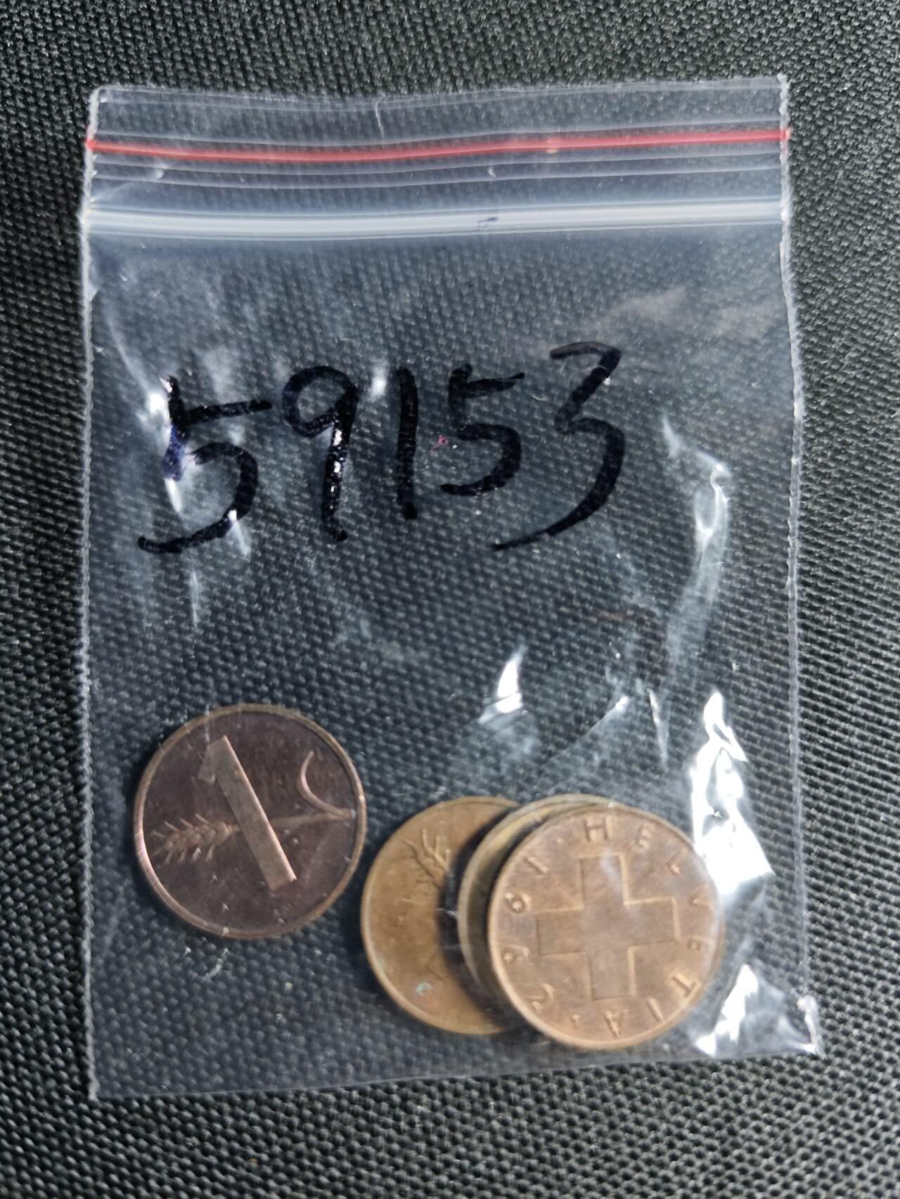 KK钱币收藏小铺  第359场  2月预留时间 周末发货  瑞士1分铜币一组4枚